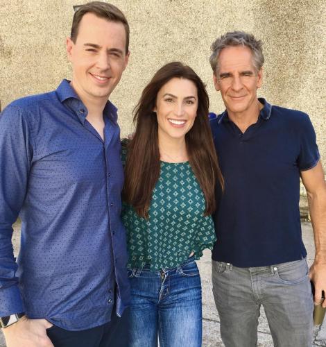 Sean Murray, Scott Bakula and Nicole Butler on set NCIS