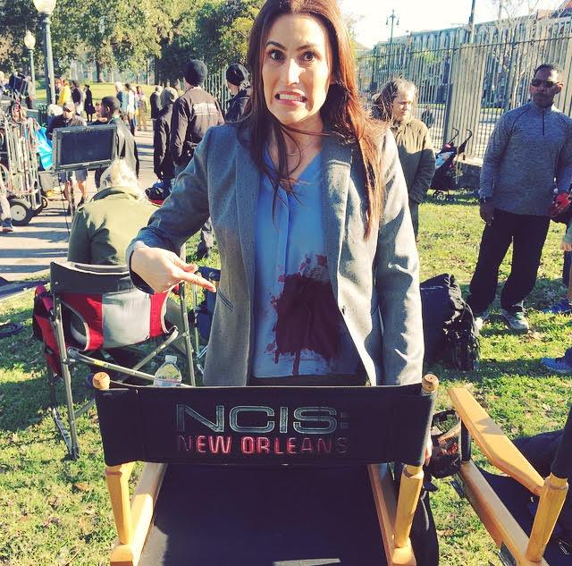 Nicole Butler on set NCIS